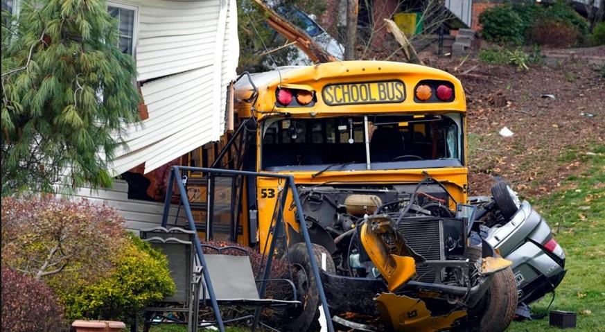 School Bus crashes into NYC home, more than 20 injured