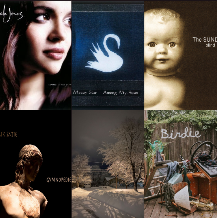 includes album covers of mentioned songs